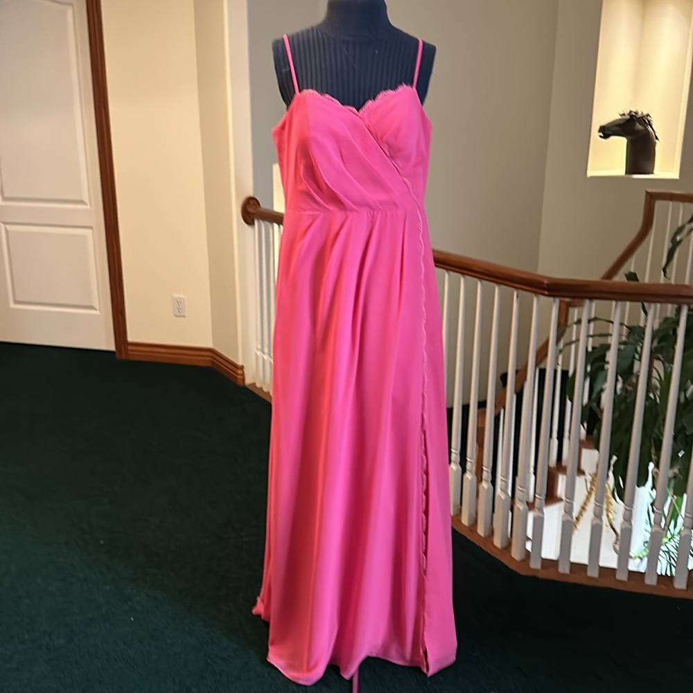 Azazie pink bridesmaid, or prom dress